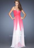 Picture of: Long Strapless Chiffon Prom Gown with Strappy Open Back in Pink, Style: 19686, Main Picture