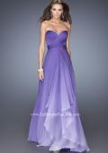 Picture of: Long Strapless Chiffon Prom Gown with Strappy Open Back in Purple, Style: 19686, Detail Picture 1