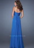 Picture of: Long Strapless Chiffon Prom Dress with a Gathered Bodice in Blue, Style: 19691, Back Picture