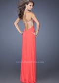 Picture of: Strapless Sweetheart Jersey Prom Dress with Beaded Trim in Orange, Style: 19703, Back Picture