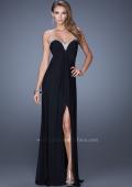 Picture of: Strapless Sweetheart Jersey Prom Dress with Beaded Trim in Black, Style: 19703, Detail Picture 1