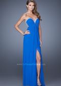 Picture of: Strapless Sweetheart Jersey Prom Dress with Beaded Trim in Blue, Style: 19703, Detail Picture 2