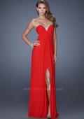 Picture of: Strapless Sweetheart Jersey Prom Dress with Beaded Trim in Red, Style: 19703, Detail Picture 3
