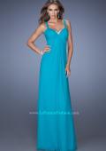 Picture of: Jersey Prom Dress with Pleated Bodice and Sparkling Trim in Blue, Style: 19704, Detail Picture 3