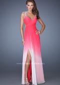 Picture of: Long Ombre Chiffon Prom Dress with Bedazzled Straps in Pink, Style: 19709, Main Picture