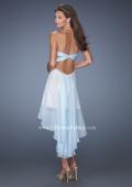 Picture of: Strapless High Low Chiffon Prom Dress with Embellished Lace in Blue, Style: 19716, Back Picture