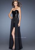 Picture of: Strapless Sequin Fitted Dress with Detachable Chiffon Skirt in Black, Style: 19723, Detail Picture 2