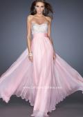 Picture of: Strapless Chiffon Prom Gown with Mixed Beaded Bodice in Pink, Style: 19726, Main Picture