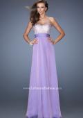 Picture of: Strapless Chiffon Prom Gown with Mixed Beaded Bodice in Purple, Style: 19726, Detail Picture 2