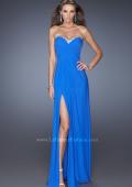 Picture of: Strapless Long Prom Dress with Beaded Trim on the Bodice in Blue, Style: 19731, Main Picture