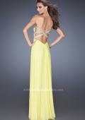 Picture of: Strapless Long Prom Dress with Beaded Trim on the Bodice in Yellow, Style: 19731, Back Picture