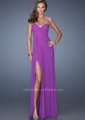 Picture of: Strapless Long Prom Dress with Beaded Trim on the Bodice in Purple, Style: 19731, Detail Picture 3
