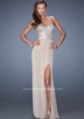 Picture of: Long Strapless Jersey Prom Gown with Sequin Bodice in Nude, Style: 19734, Main Picture