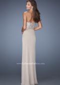 Picture of: Long Strapless Jersey Prom Gown with Sequin Bodice in Nude, Style: 19734, Back Picture