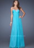 Picture of: Strapless Chiffon Long Prom Gown with Bedazzled Trim in Blue, Style: 19739, Main Picture