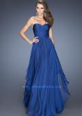 Picture of: Long Chiffon Strapless Prom Gown with a Tiered Skirt in Blue, Style: 19741, Main Picture