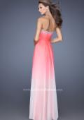 Picture of: Strapless Long Ombre Prom Gown with a Pleated Bodice in Pink, Style: 19742, Back Picture