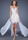 Picture of: Short Strapless Lace Dress with Detachable Chiffon Skirt in White, Style: 19749, Main Picture