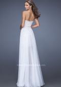 Picture of: Short Strapless Lace Dress with Detachable Chiffon Skirt in White, Style: 19749, Back Picture