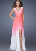 Picture of: Ombre Chiffon Prom Gown with a Sheer Skirt in Pink, Style: 19752, Main Picture