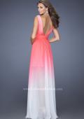 Picture of: Ombre Chiffon Prom Gown with a Sheer Skirt in Pink, Style: 19752, Back Picture
