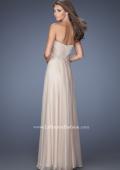 Picture of: Strapless Prom Gown with Pleated Bodice and Tiered Skirt in Nude, Style: 19756, Back Picture