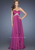 Picture of: Strapless Prom Gown with Pleated Bodice and Tiered Skirt in Pink, Style: 19756, Detail Picture 1