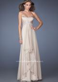 Picture of: Strapless Prom Gown with Pleated Bodice and Tiered Skirt in Nude, Style: 19756, Detail Picture 2
