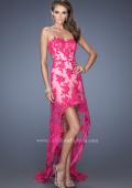 Picture of: Strapless High Low Dress with Lace Applique and a Sheer Skirt in Pink, Style: 19757, Main Picture