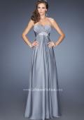 Picture of: Long Strapless Chiffon Prom Gown with Beaded Embroidery in Silver, Style: 19759, Detail Picture 2