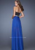 Picture of: Strapless Prom Dress with Attached Long Chiffon Overlay in Blue, Style: 19766, Back Picture