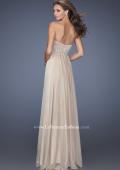 Picture of: Long Strapless Chiffon Prom Gown with Beaded Details in Nude, Style: 19767, Back Picture