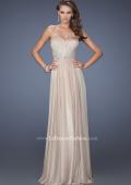 Picture of: Long Strapless Chiffon Prom Gown with Beaded Details in Nude, Style: 19767, Detail Picture 3