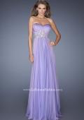 Picture of: Long Strapless Chiffon Prom Gown with Beaded Details in Purple, Style: 19767, Detail Picture 4