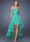 Picture of: High Low Sweetheart Strapless Chiffon Prom Dress in Green, Style: 19791, Detail Picture 2
