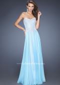 Picture of: Long Chiffon Prom Gown with Stones and Lace in Blue, Style: 19801, Detail Picture 1