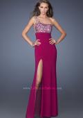 Picture of: One Shoulder Jersey Prom Dress with Stones and Sequins in Pink, Style: 19808, Main Picture
