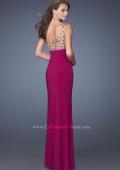 Picture of: One Shoulder Jersey Prom Dress with Stones and Sequins in Pink, Style: 19808, Back Picture