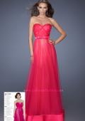 Picture of: Long Strapless Tulle Prom Dress with Satin Bow in Pink, Style: 19809, Main Picture