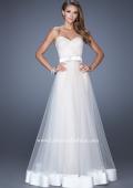 Picture of: Long Strapless Tulle Prom Dress with Satin Bow in White, Style: 19809, Detail Picture 2