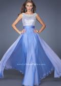 Picture of: High Scoop Neck Chiffon Dress with Sequin Fabric in Blue, Style: 19815, Main Picture