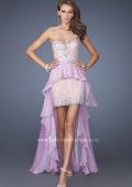 Picture of: Mini Dress with High Low Peplum Style Skirt in Purple, Style: 19816, Main Picture