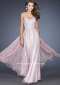 Picture of: Long Chiffon Prom Gown with Bedazzled Belt in Pink, Style: 19821, Main Picture