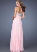 Picture of: Empire Waist Chiffon Gown with Tiered Layered Skirt in Pink, Style: 19831, Back Picture