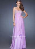 Picture of: Empire Waist Chiffon Gown with Tiered Layered Skirt in Purple, Style: 19831, Detail Picture 1
