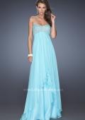 Picture of: Empire Waist Chiffon Gown with Tiered Layered Skirt in Blue, Style: 19831, Detail Picture 3