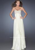 Picture of: Empire Waist Chiffon Gown with Tiered Layered Skirt in Yellow, Style: 19831, Detail Picture 4