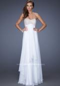 Picture of: Empire Waist Chiffon Gown with Tiered Layered Skirt in White, Style: 19831, Detail Picture 5