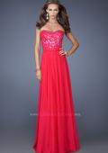 Picture of: Long Chiffon Prom Dress with Sequins and Lace Overlay in Pink, Style: 19834, Main Picture