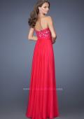 Picture of: Long Chiffon Prom Dress with Sequins and Lace Overlay in Pink, Style: 19834, Back Picture